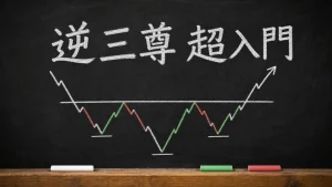逆三尊を超入門として説明する黒板風ヒーロー画像