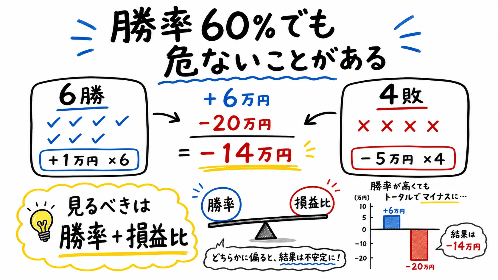 勝率と損益比の関係図